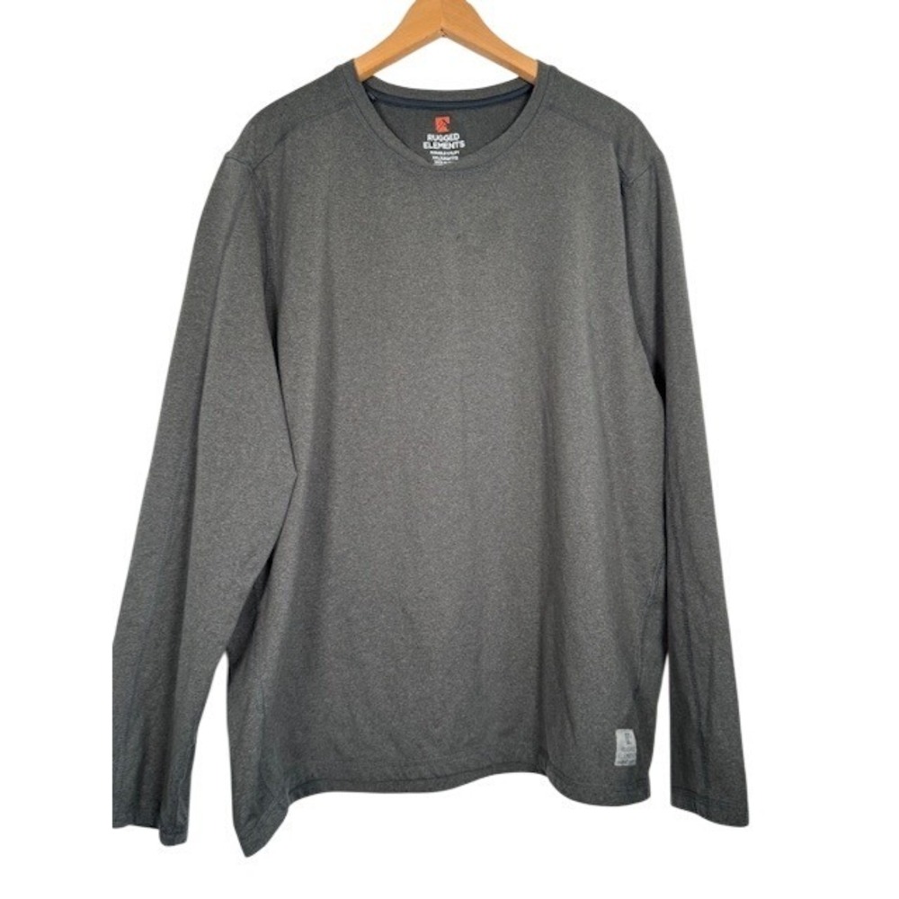 RUGGED ELEMENTS Mens Gray Long Sleeve Crew‎ Neck T-Shirt Durable Utility XXL TTG